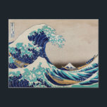 Hokusai Stora vågen utanför Kanagawa. Gammalt japa Vykort<br><div class="desc">Katsushika Hokusai "Den stora vågen utanför Kanagawa" vykort. Gammal japansk nautisk konst.</div>