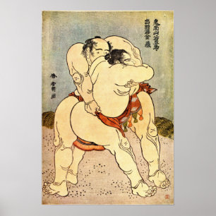 Hokusai Sumo Wrestlers Poster
