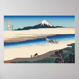 Hokusai Tama flod i det Musashi landskapet Poster