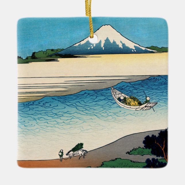 Hokusai - Tama-floden i provinsen Musashi Julgransprydnad Keramik (Framsida)