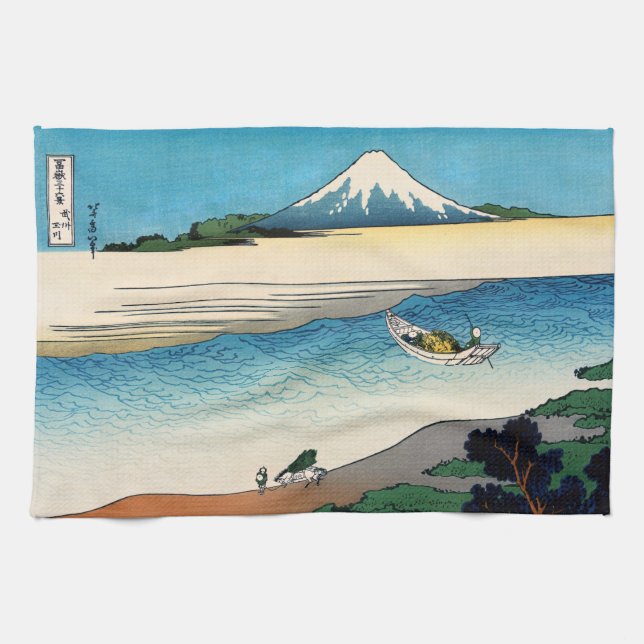 Hokusai - Tama-floden i provinsen Musashi Kökshandduk (Horisontell)