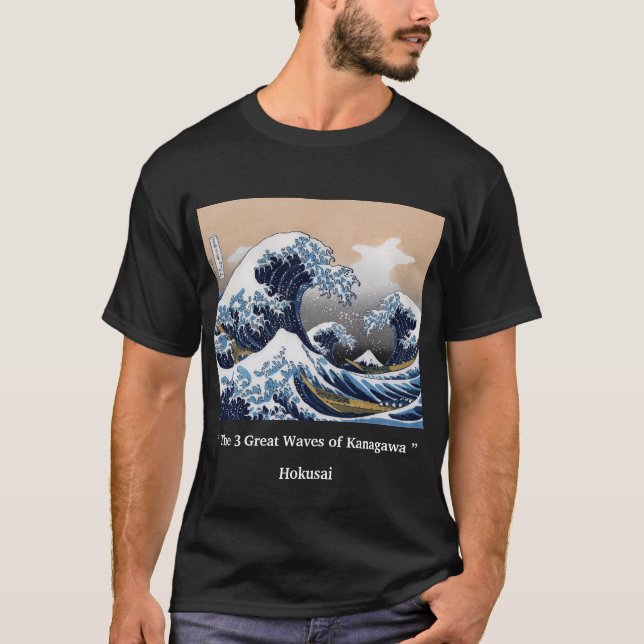 HOKUSAI, “ The 3 Great Waves of Kanagawa ” T Shirt (Framsida)