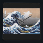 Hokusai , “ The Great Wave off Kanagawa ” Fyrkantig Klocka<br><div class="desc">私はHokusaiが好きな人のためにこの製品を作りました。</div>