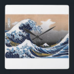 Hokusai , “ The Great Wave off Kanagawa ” Fyrkantig Klocka<br><div class="desc">私はHokusaiが好きな人のためにこの製品を作りました。</div>