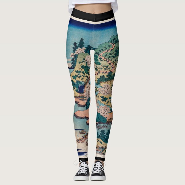 HOKUSAI TRÄBLOCK TRYCK TRYCKTA Leggings (Framsida)