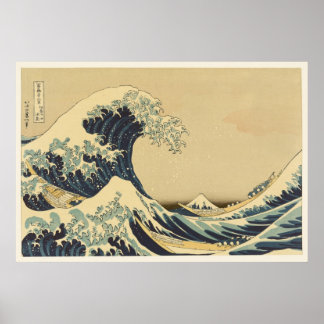 Hokusai Underbar våg av Kanagawa Poster