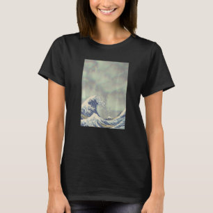 Hokusai Underbar våg på grungmoln T Shirt
