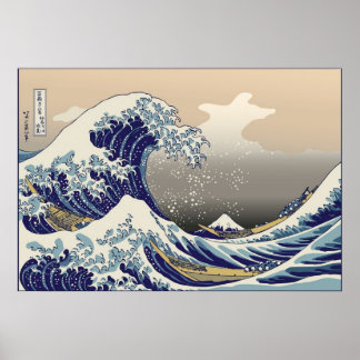 Hokusai Underbar våg Poster