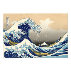 Hokusai Underbar vågutskrift Fototryck