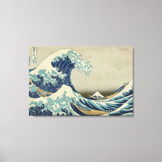 Hokusai Underbar Wave av Kanagawa Vintage GalleryH Canvastryck (Framsida)