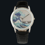 Hokusai Underbar Wave av Kanagawa. Vintage japan a Armbandsur<br><div class="desc">Katsushika Hokusai "Den Underbara vågen av Kanagawa" klocka. Vintage japan-illustration.</div>