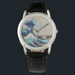 Hokusai Underbar Wave av Kanagawa. Vintage japan a Armbandsur<br><div class="desc">Katsushika Hokusai "Den Underbara vågen av Kanagawa" klocka. Vintage japan-illustration.</div>
