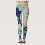 Hokusai Underbar Wave av Kanagawa. Vintage japan a Leggings<br><div class="desc">Katsushika Hokusai "Den Underbara vågen av Kanagawa"-balkar. Vintage japan-illustration.</div>