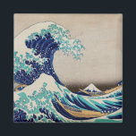 Hokusai Underbar Wave av Kanagawa. Vintage japan a Magnet<br><div class="desc">Katsushika Hokusai magnet "Den Underbara vågen av Kanagawa". Vintage japan-illustration.</div>