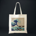 Hokusai Underbar Wave av Kanagawa. Vintage japan a Tygkasse<br><div class="desc">Katsushika Hokusai "Den Underbara vågen av Kanagawa" till väskan. Vintage japan-illustration.</div>