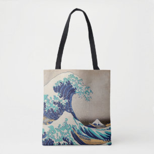 Hokusai Underbar Wave av Kanagawa. Vintage japan a Tygkasse