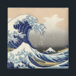 HOKUSAI Underbar Wave Magnet<br><div class="desc">"underbar våg", kanagawa, tsunami, hokusai, japanese, "wood block print", "monfuji-vyer", vintage, berömd, hav</div>