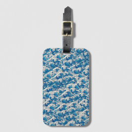 Hokusai Underbar Wave Mönster Nautical Blue Beach Bagagebricka