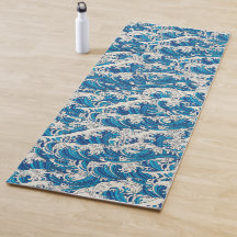 Hokusai Underbar Wave Mönster Nautical Blue Ocean
