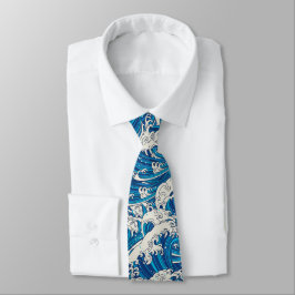 Hokusai Underbar Wave Mönster Nautical Blue Ocean Slips