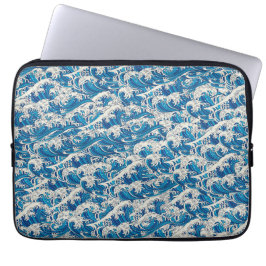 Hokusai, Underbar Wave Mönster Nautical Blue-våg Laptop Fodral