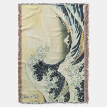 Hokusai Underbar Wave Throw Blanket