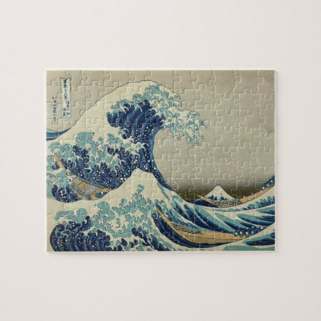 Hokusai: Underbaren vinkar av Kanagawa Pussel (Horisontell)