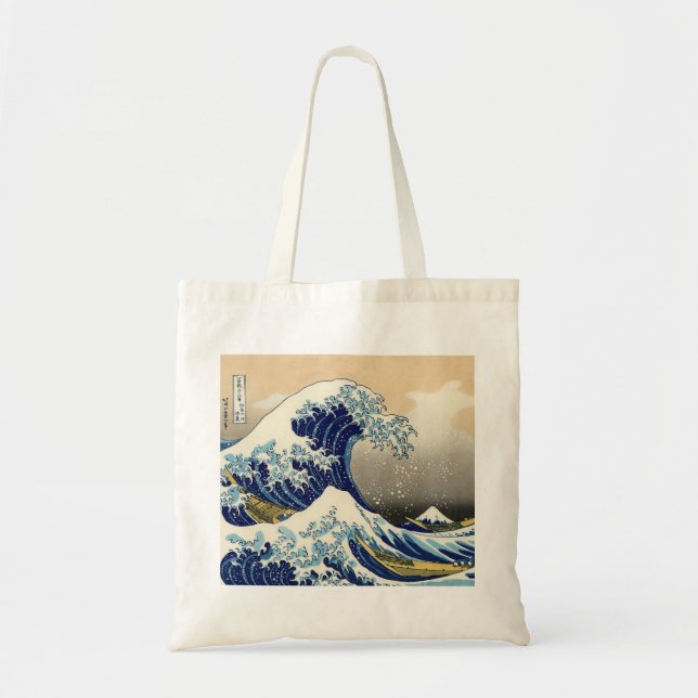 Hokusai underbaren vinkar toto hänger lös tygkasse (Framsidan)