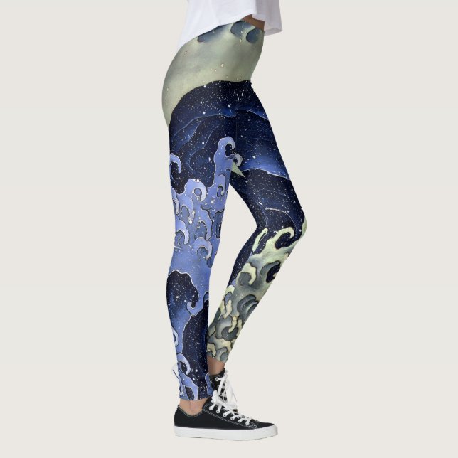 Hokusai-våg 1 leggings (Höger)
