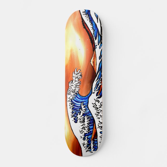 Hokusai vinkar skateboard bräda 20,5 cm (Framsida)