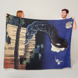 Hokusai Woman Ghost visas från en brunn Fleecefilt