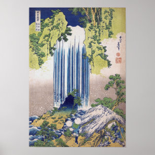 Hokusai - Yoro vattenfall, Mino provinsen Poster