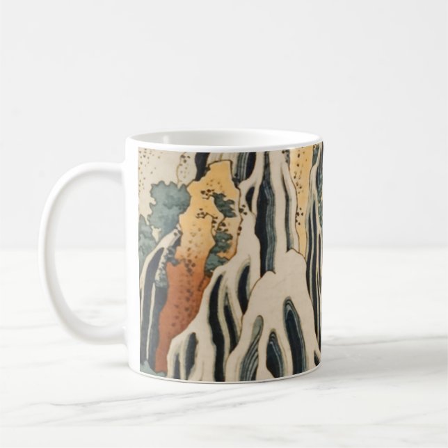 Hokusaias vattenfall Kirifuri Kaffemugg (Vänster)