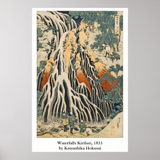 Hokusaias vattenfall Kirifuri Poster (Framsidan)