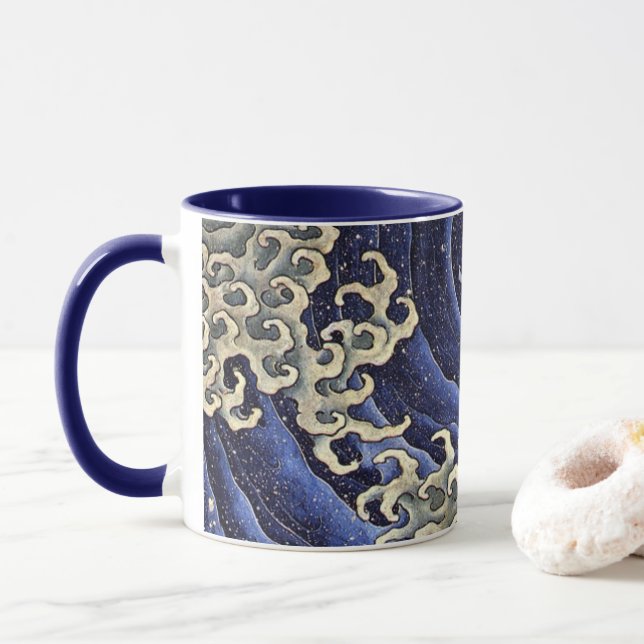 Hokusai's Masculine Wave Mugg (Med munk)