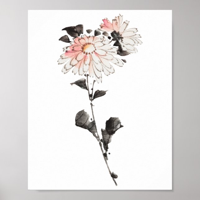 Hokusais rosa blomma poster (Framsidan)