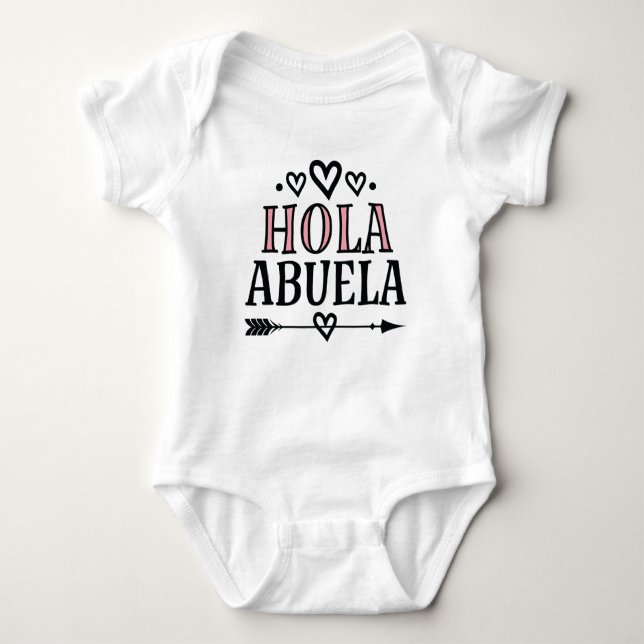 Hola Abuela Baby Reveal Abuelita Grandma T Shirt (Framsida)