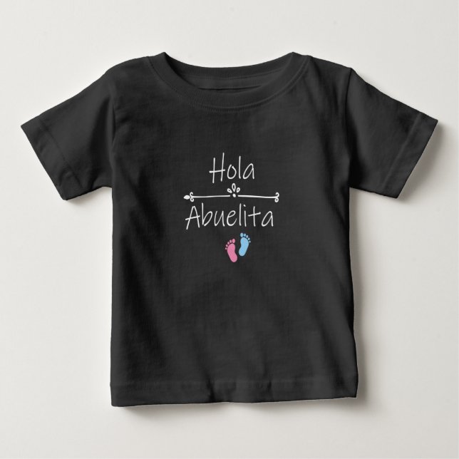 Hola Abuelita, Grandma baby,Gender Reveal-gåva T Shirt (Framsida)