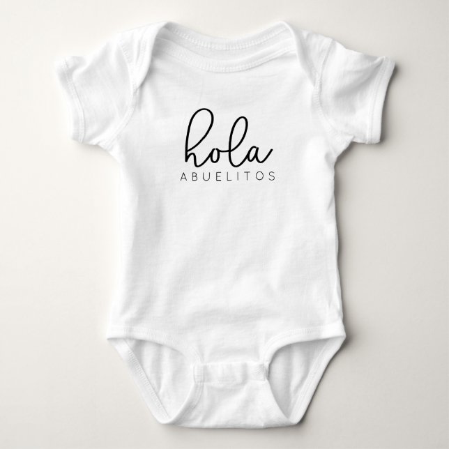 Hola Abuelitos Announcement Gravid Baby T Shirt (Framsida)