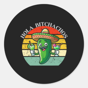 Hola Achos Funny Jalapeno Mexican Cinco De Mayo Me Runt Klistermärke