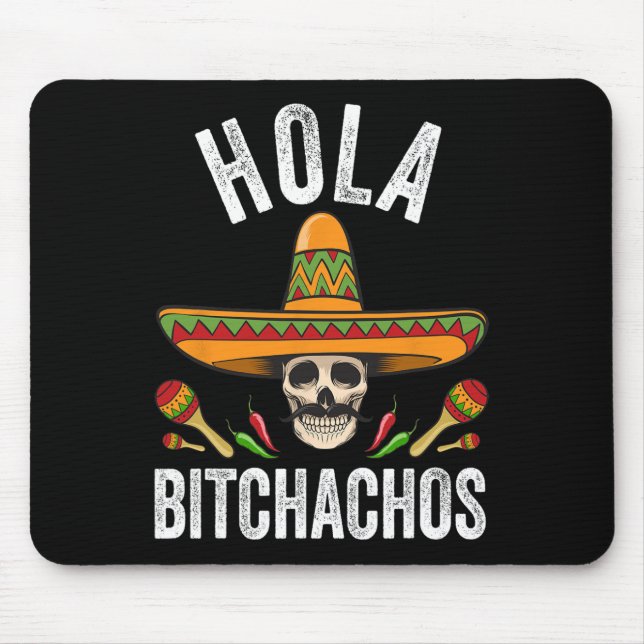 Hola Achos Shirt Funny Mexican Skull Cinco De Mayo Musmatta (Framsidan)