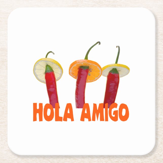 Hola Amigo Underlägg Papper Kvadrat (Framsidan)