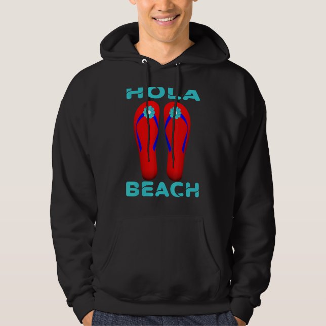 Hola Beach Vacation Summer Flinflip flops 12 Hoodie (Framsida)
