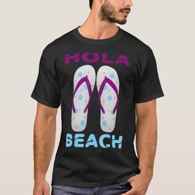 Hola Beach Vacation Summer Flinflip flops 4 T Shirt (Framsida)