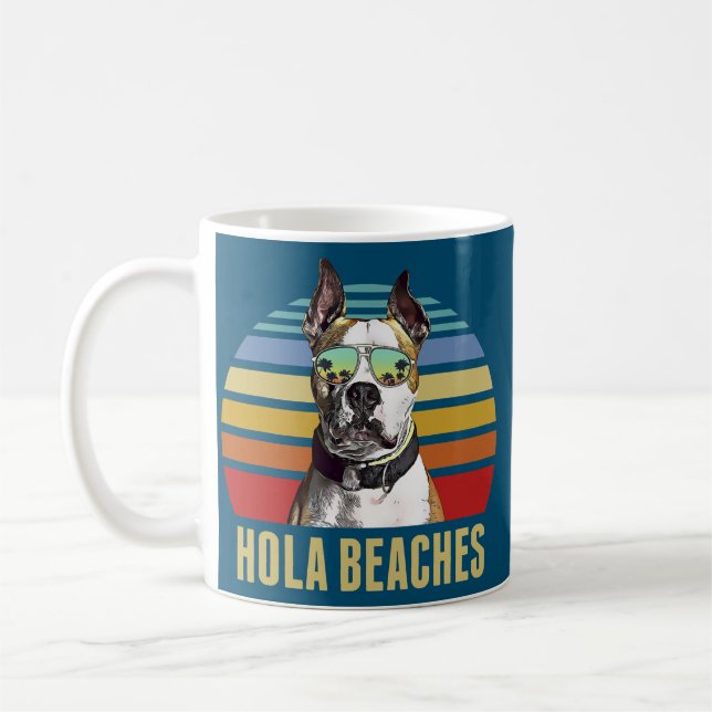 Hola Beacher American Stviddshire Terrier Hund Kaffemugg (Vänster)