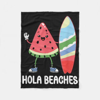 Hola Beacher Cute Kawaii Watermelon Surfboard Beac Fleecefilt