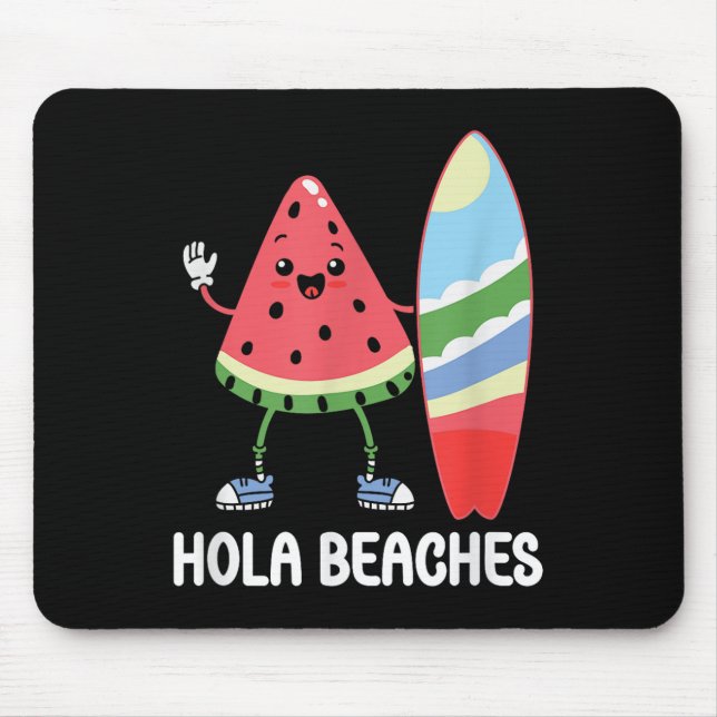 Hola Beacher Cute Kawaii Watermelon Surfboard Beac Musmatta (Framsidan)