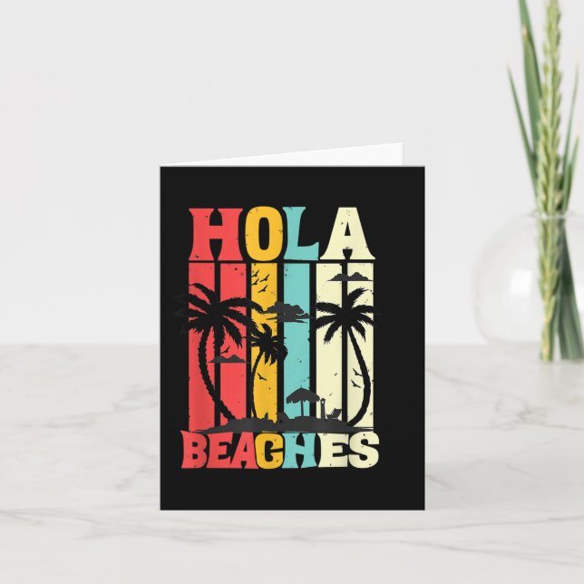Hola Beacher Funny Aloha Beach Family Summer Vacat Kort (Framsida)