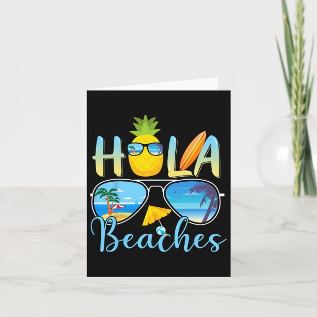 Hola Beacher Funny Beach Vacation Summer Kort (Framsida)