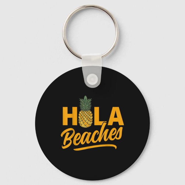 Hola Beacher Funny Pineapple Summer Nyckelring (Framsida)